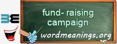 WordMeaning blackboard for fund-raising campaign